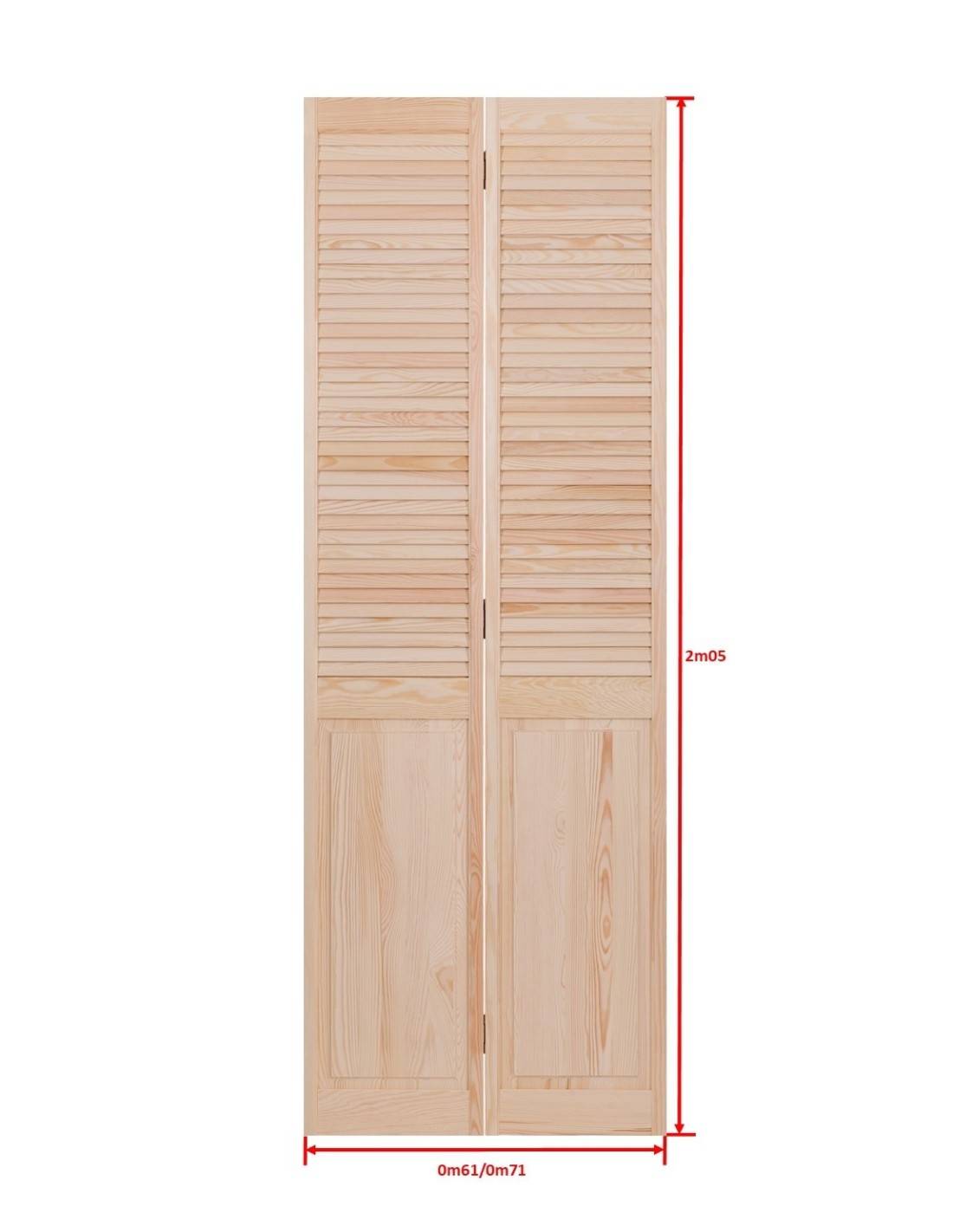 ▷ Portes de placard persiennées pliantes en pin au meilleur prix - Porte