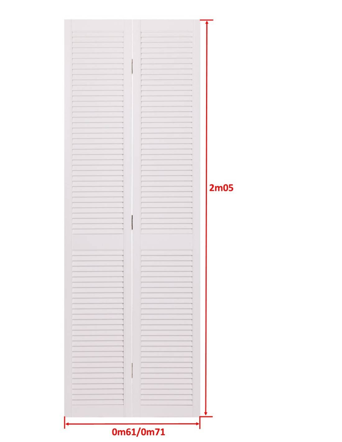 Portes de placard pliantes persiennées laquées blanches